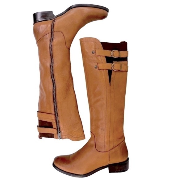 Dune London Women’s Tirrent Winter Brown Leather Knee High Boots - Picture 3 of 16